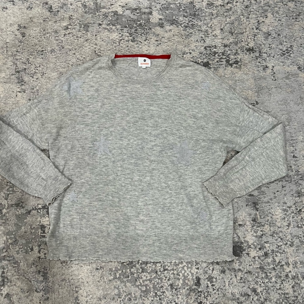 Sundry grey sweater with embellished stars. Size 2